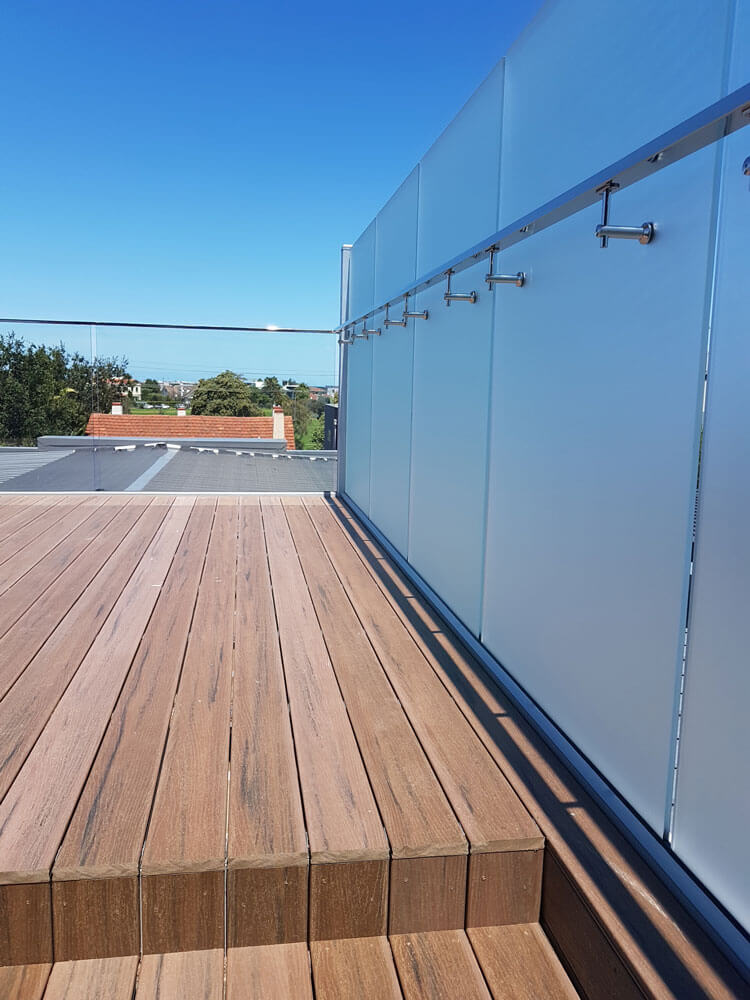 out door frameless frosted glass