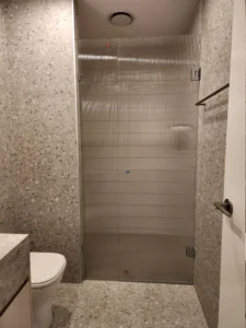 Fully installed shower screen in residential home by Totally Frameless